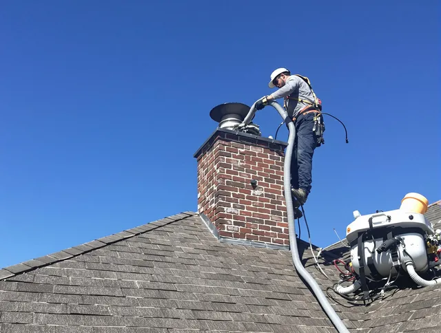 Dedicated Apopka Chimney Sweep team member cleaning a chimney in Apopka, FL