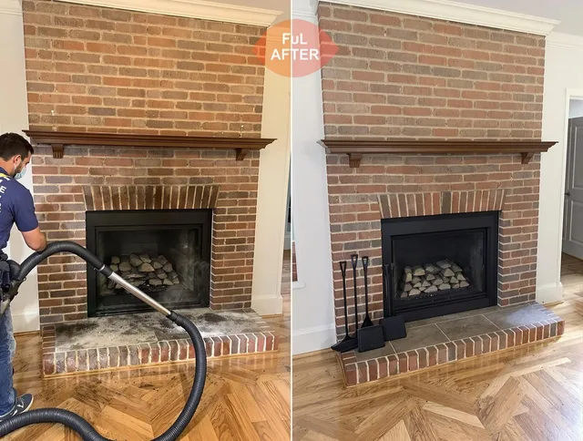 Apopka Chimney Sweep carefully sanitizing a fireplace in Apopka, FL