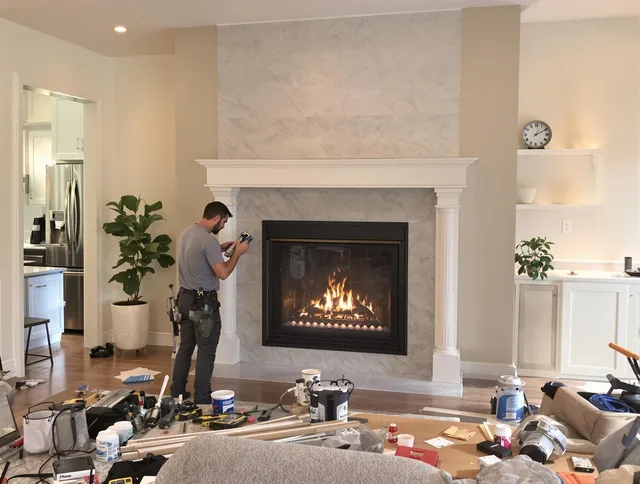 Newly installed fireplace by Apopka Chimney Sweep in Apopka, FL